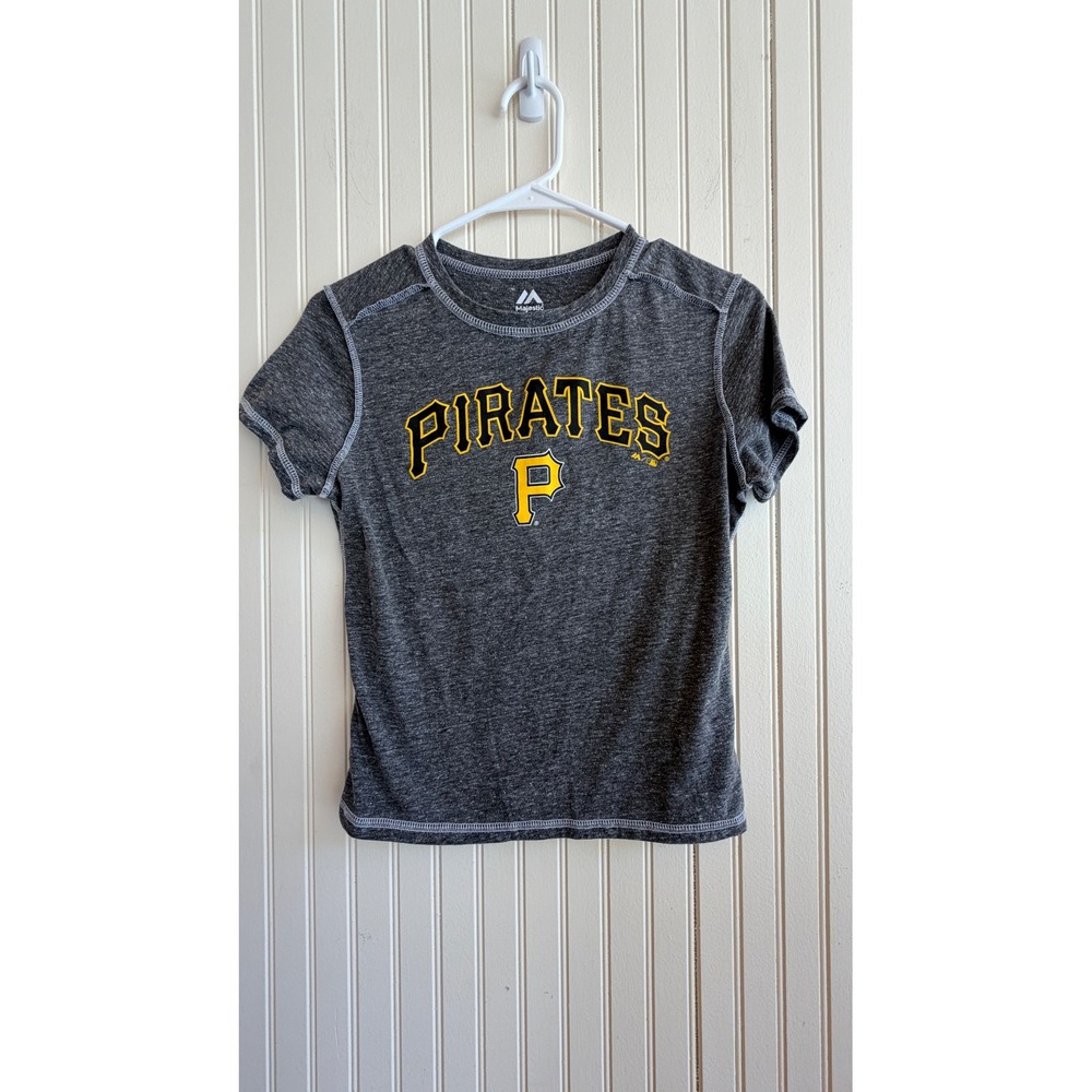 Pittsburgh Pirates Womens Small Heather Gray Graphic T-Shirt MLB Tee